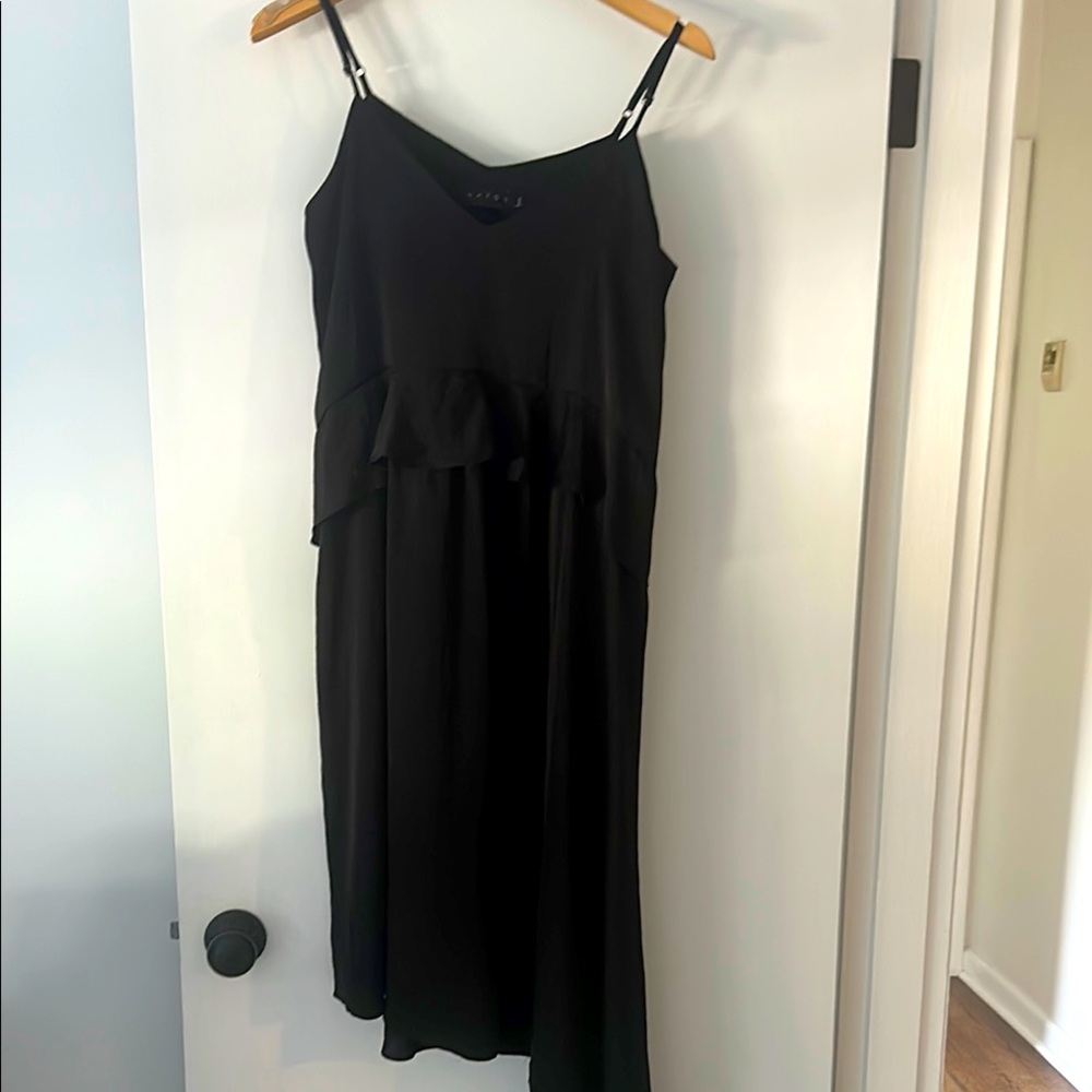 Maternity Hatch  - Worn once Black Asymmetrical Spaghetti Strap Sundress